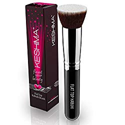 Flat Top Kabuki Foundation Brush By Keshima – Premium Makeup Brush for Liquid, Cream, and Powder – Buffing, Blending, and Face Brush