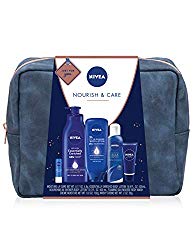 NIVEA Pamper Time Gift Set – 5 Piece Luxury Collection of Moisturizing Products and Travel Bag Included