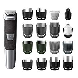 Philips Norelco Multigroom All-In-One Trimmer Series 5000 With 18Piece, No blade oil Needed, MG5750/49