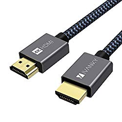 4K HDMI Cable 6.6 ft, iVANKY High Speed 18Gbps HDMI 2.0 Cable, 4K HDR, 3D, 2160P, 1080P, Ethernet – Braided HDMI Cord 32AWG, Audio Return(ARC) Compatible UHD TV, Blu-ray, PS4, PS3, PC, Projector