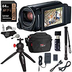Canon Vixia Hf R800 A Camcorder Kit, Lexar 64GB U3 Class 10 SD Card, Lowepro Bag, Cleaning Kit, Ritz Gear Card Reader and Accessory Bundle