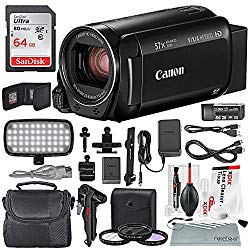 Canon Vixia HF R800 HD Camcorder (Black) Deluxe Bundle W/Camcorder Case, 64 GB SD Card, 3 Pc. Filter Kit, LED Light Kit, and Xpix Cleaning Accessories