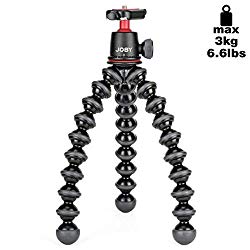 JOBY GorillaPod 3K Kit. Compact Tripod 3K Stand and Ballhead 3K for Compact Mirrorless Cameras or Devices up to 3K (6.6lbs). Black/Charcoal.