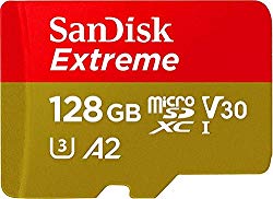 SanDisk 128GB Extreme MicroSDXC UHS-I Memory Card with Adapter – C10, U3, V30, 4K, A2, Micro SD – SDSQXA1-128G-GN6MA