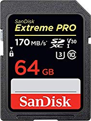SanDisk 64GB Extreme PRO SDXC UHS-I Card – C10, U3, V30, 4K UHD, SD Card – SDSDXXY-064G-GN4IN