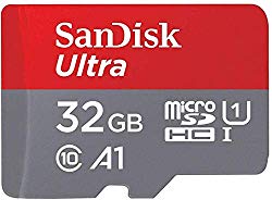 SanDisk Ultra 32GB microSDHC UHS-I card with Adapter – 98MB/s U1 A1 – SDSQUAR-032G-GN6MA