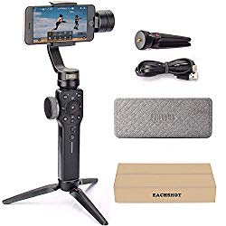 Zhiyun Smooth 4 3-Axis Handheld Gimbal Stabilizer YouTube Video Vlog Tripod for iPhone 11 Pro Xs Max Xr X 8 Plus 7 6 SE Android Smartphone Samsung Galaxy Note10 S10 S9 S8 S7 Q2 Smooth-Q 2019 New Black