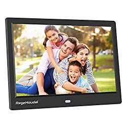 10 Inch Digital Photo Frame, RegeMoudal 1280800 IPS LCD Panel Smart Digital Picture Frame, Remote Control, Wall-Mountable, Portrait and Landscape, Support SD Card USB (Black)