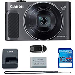 Canon PowerShot SX620 HS Digital Camera (Black) + Deal-Expo Bundle.