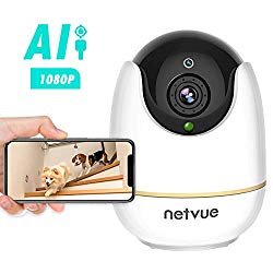 Dog Camera – 1080P Dog Camera with Phone App, Pan/Tilt/Zoom Home Camera with 2-Way Audio, AI Human Detection, Night Vision, Cloud Storage/TF Card, Compatible with Alexa, Camera for Pets/Baby