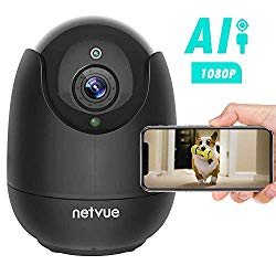 Dog Camera – 1080P FHD Pet Camera with Phone App, Pan/Tilt/Zoom Home Camera with 2-Way Audio, AI Human Detection, Night Vision, Cloud Storage/TF Card, Work with Alexa Indoor WiFi Security Camera