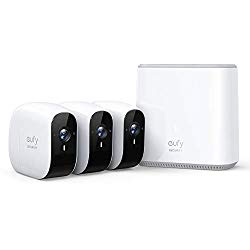 eufy Security by Anker, eufyCam E Wireless Home Security Camera System, 365-Day Battery Life, HD 1080p, IP65 Weatherproof, Night Vision, Compatible with Amazon Alexa, 3-Cam Kit, No Monthly Fee