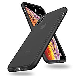 humixx Shockproof Series iPhone Xs Case/iPhone X Case, [Military Grade Drop Tested] [Upgrading Materials] Translucent Matte case with Soft Edges, Shockproof and Anti-Drop Protection Case-Black