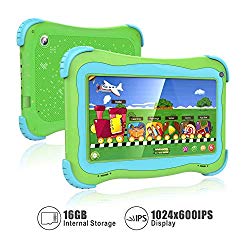 Kids Tablet 7 Android Kids Tablet Toddler Tablet Kids Edition Tablet with WiFi Dual Camera Childrens Tablet 1GB + 16GB Parental Control, Google Play Store (Green)
