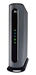 MOTOROLA 24×8 Cable Modem, Model MB7621, DOCSIS 3.0. Approved by Comcast Xfinity, Cox, Charter Spectrum, Time Warner Cable, and More. Downloads 1,000 Mbps Maximum (No WiFi)
