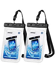 Mpow 097 Universal Waterproof Case, IPX8 Waterproof Phone Pouch Dry Bag Compatible for iPhone 11/11 Pro Max/Xs Max/XR/X/8/8P Galaxy up to 6.8″, Phone Pouch for Beach Kayaking Travel or Bath (2 Pack)