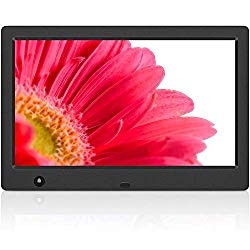 MRQ 10.1 Inch Full HD Digital Picture Frame Display Photos, Digital Photo Frame Support Background Music, 1080P Video USB SD Slot Calendar, Alarm, with Motion Sensor and Multi Slideshow Modes Black