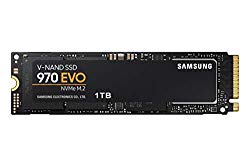 Samsung 970 EVO SSD 1TB – M.2 NVMe Interface Internal Solid State Drive with V-NAND Technology (MZ-V7E1T0BW), Black/Red