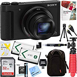 Sony Cyber-Shot HX80 Compact Digital Camera with 30x Optical Zoom (Black) + a SDHC 32GB UHS Class 10 Memory Card + Accessory Bundle