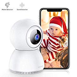 Victure 1080P Home Security Camera Wireless Indoor Surveillance Camera Smart 2.4G WiFi IP camera with 2-Way Audio Night Vision Sound Detection and Motion Tracking for Baby/Pet Monitor with iOS&Android