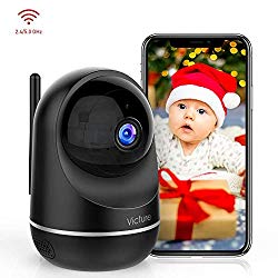 Victure Dualband 2.4Ghz and 5Ghz 1080P WiFi Camera Baby Monitor,FHD Wireless Security Camera with Motion Detection via IPC360 Pro, Pan Tilt, 2-Way Audio, Night Vision