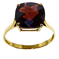 Galaxy Gold 14k Solid Yellow Gold Ring with Natural Checkerboard Cut Garnet