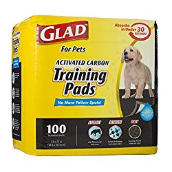 Glad for Pets Black Charcoal Puppy Pads | Puppy Potty Training Pads That ABSORB & NEUTRALIZE Urine Instantly | New & Improved Quality, 100 count