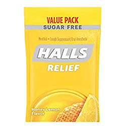 Halls Sugar Free Cough Suppressant, Honey-Lemon, 180-Drop Bag