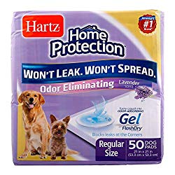 Hartz Home Protection Lavender Scented Odor Eliminating Gel Dog Pads – 50 Count