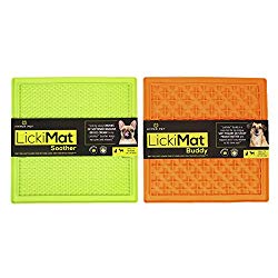 Hyper Pet Lickimat Slow Feeder Dog Mat, Boredom Buster, Dog Anxiety Relief (Perfect for Dog Food, Dog Treats, Yogurt & Peanut Butter) [Fun Alternative to Slow Feed Dog Bowls] Variety of Colors & Sizes