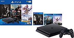 Newest Flagship Sony Play Station 4 2TB HDD Only on Playstation PS4 Console Slim Bundle – Included 3X Games (The Last of Us, God of War, Horizon Zero Dawn) 2TB Hard Drive Incredible Games -Jet Black