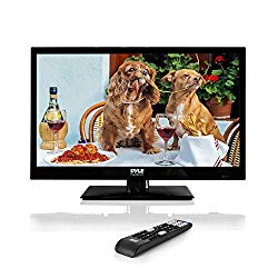 Pyle 18.5-Inch 1080p LED TV | Ultra HD TV | LED Hi Res Widescreen Monitor with HDMI Cable RCA Input | LED TV Monitor | Audio Streaming | Mac PC | Stereo Speakers | HD TV Wall Mount (PTVLED18)