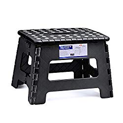 ACSTEP Acko Folding Step Stool for Kids 9Inch Tall 11Inch Wide Foldable Step Stool Black