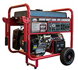All Power America APGG10000GL 10000 Watt Dual Fuel Portable Generator with Electric Start 10000W Gas/Propane, Black/Red