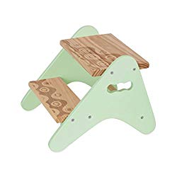 B. spaces by Battat – Peek-A-Boost – Wooden Two-Step Stool – Mint & Wood