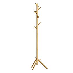 BAMEOS Upgraded Bamboo Tree Coat Rack Stand- Easy Assembly NO Tools Required – 3 Adjustable Sizes Free Standing Coat Rack, Coat Hanger Stand for Clothes, Suits, Accessories(8 Hooks,Natural Color)