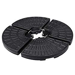 Best Choice Products 4-Piece Cantilever Offset Patio Umbrella Circular Base Stand w/Carry Handles, Easy-Fill Spouts, Base Connector Hooks, UV Stability, Black