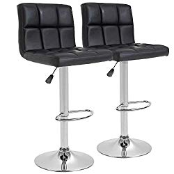 BestOffice Counter Height Bar Stools Set of 2 PU Leather Swivel BarStools for Kitchen Stool Height Adjustable Counter Stool Barstools Dining Chair with Back