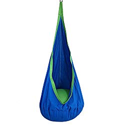 BHORMS Kids Pod Swing Seat Hammock for Indoor and Outdoor Hanging Hammock Chair-Blue