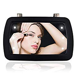 Car Sun Visor Mirror with LED Lights Makeup Sun-Shading Cosmetic Mirror Clip on Vanity Mirror Automobile Make Up Mirror with Touch Screen