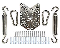 CosCool Rectangle Sun Shade Sails Installation Hardware Kit Anti-Rust Stainless Steel for Outdoor, 6 Inch