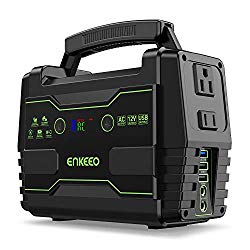 ENKEEO Power Station 155 Wh Portable Charger Lithium Backup Battery Pack 110V 100W Solar Generator (Solar Panel Optional) AC Outlet USB DC Supply for Outdoors Camping Travel Fishing Hunting Emergency