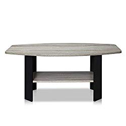 FURINNO Simple Design Coffee Table, French Oak Grey/Black