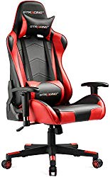 GTRACING Gaming Chair Racing Office Computer Game Chair Ergonomic Backrest and Seat Height Adjustment Recliner Swivel Rocker with Headrest and Lumbar Pillow E-Sports Chair Red