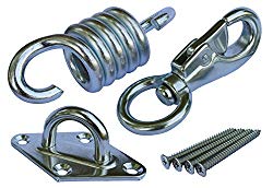 Hammock Chair Ultimate Hanging Kit – Stainless Steel 500 LB Capacity Hammock Spring, Swivel Hook, and Ceiling Hammock Mount (with 4 Stainless mounting Screws)