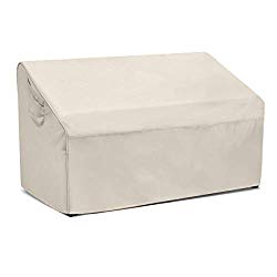 Honest Patio Bench Loveseat Cover, 100% Waterproof Outdoor Sofa Cover, Lawn Patio Furniture Covers with Air Vent(Small,White)