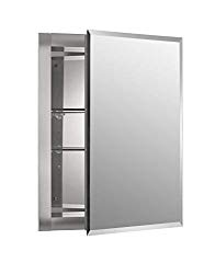 Kohler K-Cb-Clr1620Fs Frameless 16 Inch X 20 Inch Aluminum Bathroom Medicine Cabinet; Recess Installation Only