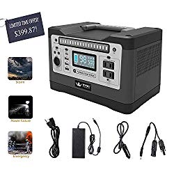 Kyng Power Solar Generator Portable Power Station 540Wh 1000w Peak Lithium Battery Back Up Power Supply Emergency, CPAP, Outdoors, Camping, Silent Generator Rechargeable Inverter, 4 USB, AC Outlet