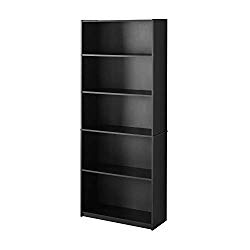 Mainstay’ 71″ 5-Shelf Standard Bookcase (1, True Black Oak) (1, True Black Oak)