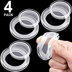 Maitys Clear Silicone Umbrella Hole Ring Plug and Cap Set for Glass Outdoors Patio Table Clear Deck Yard, 2 Inch (4 Pieces)